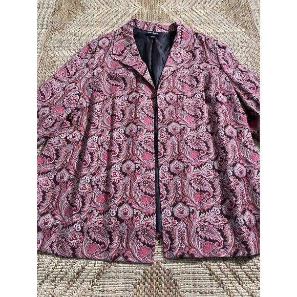 Vintage 90s Maggie Barnes Tapestry Paisley Pattern open front blazer SZ 3x - Picture 9 of 9